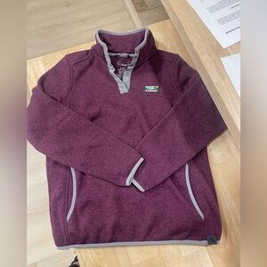 L.L. Bean Maroon Fleece with Gray Trim